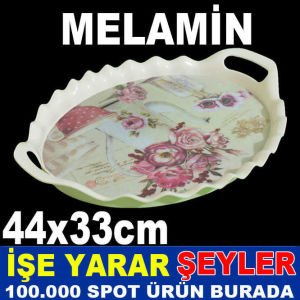 BÜYÜK BOY KAYDIRMAZ  TIRTILLI MELAMİN TEPSİ