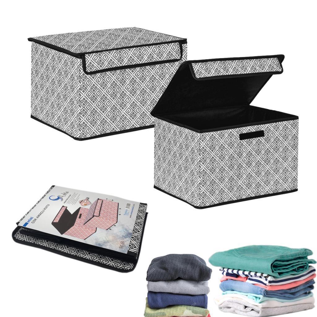 Silinebilir Kumaştan Çok Amaçlı Katlanır Mini Sepet 30x40x26 cm Kirli Çamaşır ile Oyuncak Sepeti