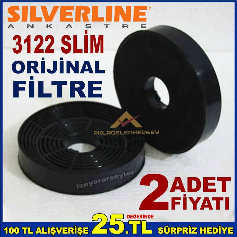 SILVERLINE 3122 SLİM ANKASTRE DAVLUMBAZ FİLTRESİ SILVERLINE 3122 SLİM ASPİRATÖR KARBON FİLTRE