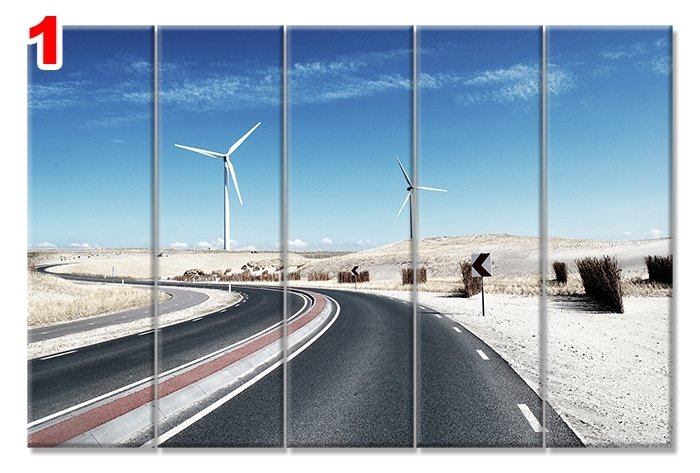 ASFALT YOL 7 STİL 5 PARÇALI KANVAS TABLO