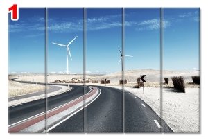 ASFALT YOL 7 STİL 5 PARÇALI KANVAS TABLO