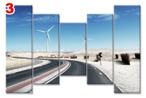 ASFALT YOL 7 STİL 5 PARÇALI KANVAS TABLO
