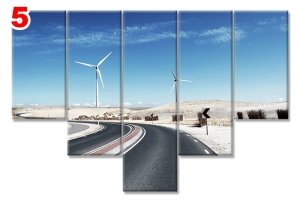 ASFALT YOL 7 STİL 5 PARÇALI KANVAS TABLO