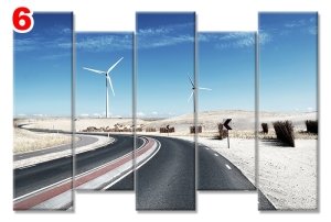 ASFALT YOL 7 STİL 5 PARÇALI KANVAS TABLO