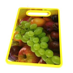Meyve Desenli Sağlıklı Plastikten 30x20cm Doğrama Kesim Panosu