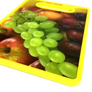 Meyve Desenli Sağlıklı Plastikten 30x20cm Doğrama Kesim Panosu