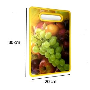 Meyve Desenli Sağlıklı Plastikten 30x20cm Doğrama Kesim Panosu