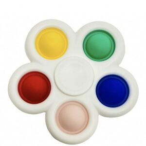 Pop It Dimple Digits Fidget Spinner Stres Çarkı 5 Popitli 8 cm Çap