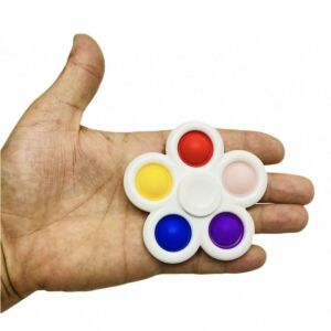 Pop It Dimple Digits Fidget Spinner Stres Çarkı 5 Popitli 8 cm Çap