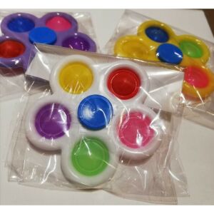 Pop It Dimple Digits Fidget Spinner Stres Çarkı 5 Popitli 8 cm Çap