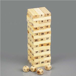 54 Parça Ahşap Numaralı Denge ve Beceri Oyunu (Jenga) Wiss Toy