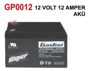 Gaston Bakımsız Kuru Akü 12V 12Ah Kaliteli ve Garantili Şarj Edilebilir Akü