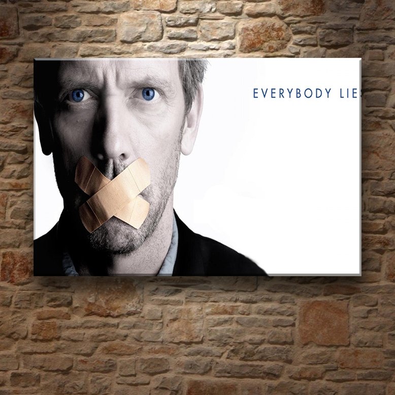 HOUSE-EVERYBODY LIES 7 değişen ölçü ORİJİNAL KANVAS TABLO