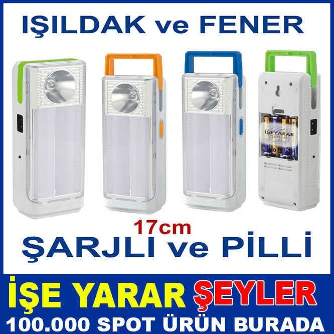PİLLİ ve ŞARJLI 1W FENERLİ 2 TÜPLÜ IŞILDAK