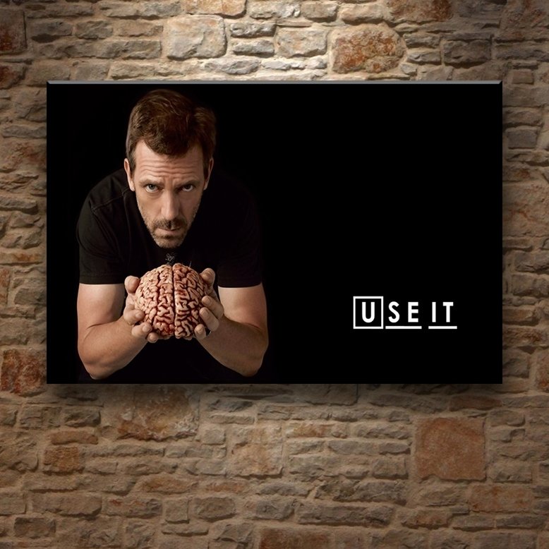 HOUSE-BEYİN BEDAVA 7 değişen ölçü ORİJİNAL KANVAS TABLO