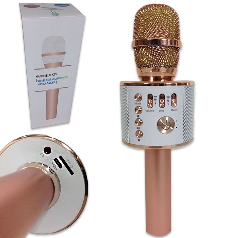 Magic Karaoke Mikrofon Usb,SdCard,Kulaklık Girişli 25cm Mikrofon