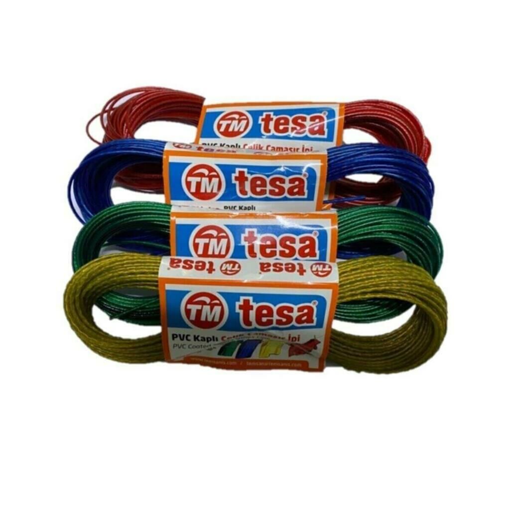 Çok Amaçlı Kullanıma Uygun Tesa Pvc Kaplı Çelik Çamaşır Ipi 20 Metre