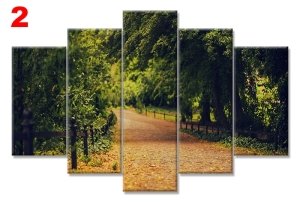 AGACLI BUYUK BAHCE 7 STİL 5 PARÇALI KANVAS TABLO