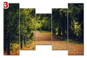 AGACLI BUYUK BAHCE 7 STİL 5 PARÇALI KANVAS TABLO