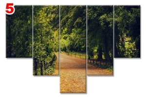 AGACLI BUYUK BAHCE 7 STİL 5 PARÇALI KANVAS TABLO