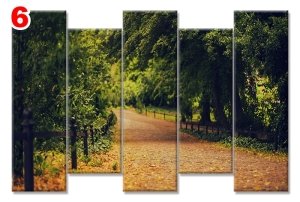 AGACLI BUYUK BAHCE 7 STİL 5 PARÇALI KANVAS TABLO