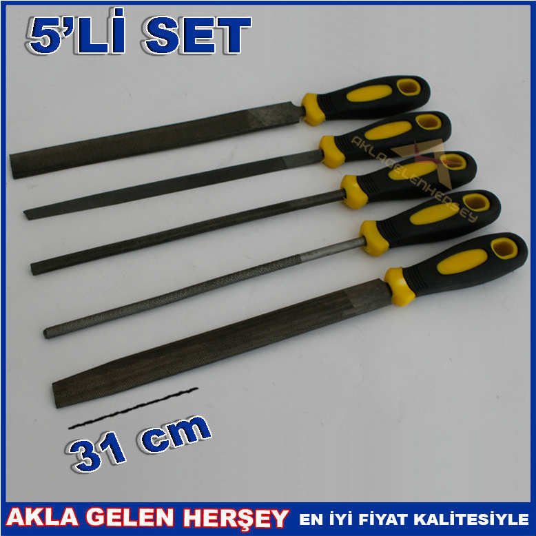 FİBER SAPLI PROFESYONEL 5'Lİ ÇELİK EĞE SETİ