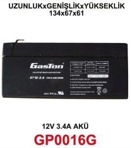 Gaston Bakımsız Kuru Akü 12V 3,4Ah Kaliteli ve Garantili Şarj Edilebilir Akü