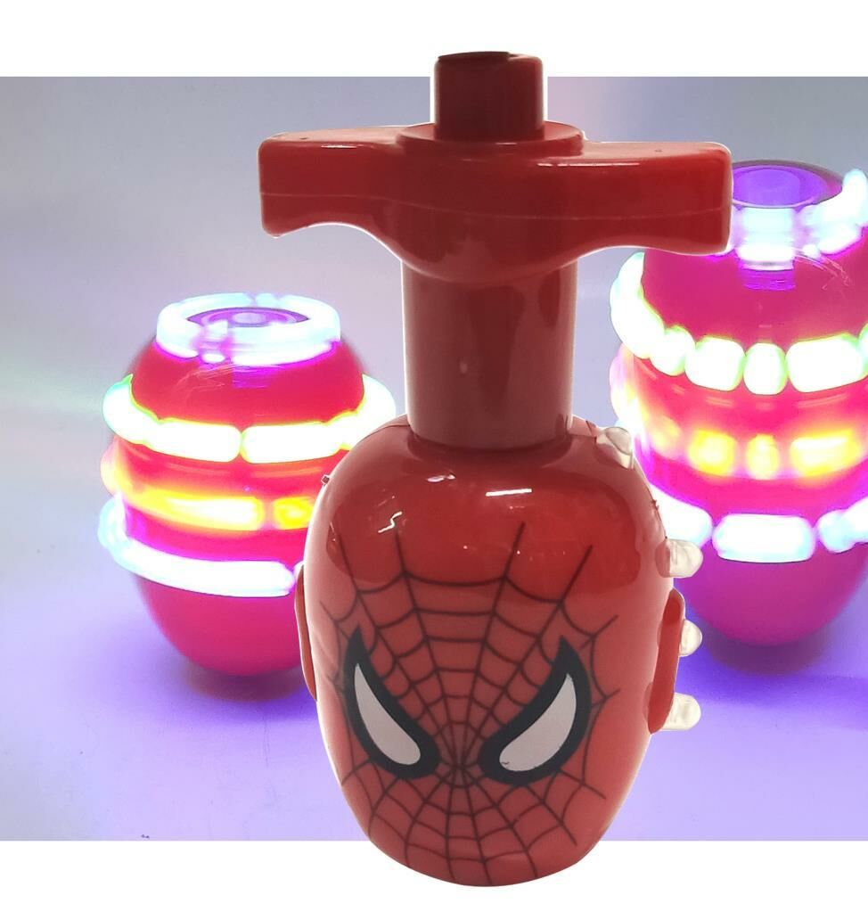 Spiderman Örümcek Adam Figür Işıklı Müzikli Topaç Kurmalı Fırdöndü Eğlenceli Süper Işık Müzik Show