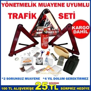 TRAFİK YÖNETMELİĞİNE UYGUN 15 PARÇA TRAFİK SETİ