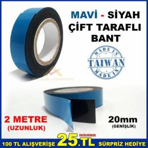 2mt Endüstriyel Mavi Siyah Pe Çift Taraflı Bant