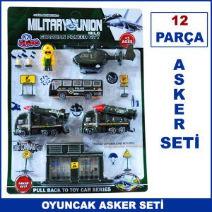 12 Parça Asker Seti Oyuncağı - Mesleki Oyuncak Setleri - Kaliteli ve Dayanıklı