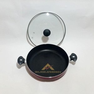 CAM KAPAKLI 32 CM ÇAPINDA YANMAZ YAPIŞMAZ TEFLON TENCERE
