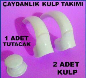 BEYAZ RENKLİ ÇAYDANLIK KULP TAKIMI VE TUTACAĞI