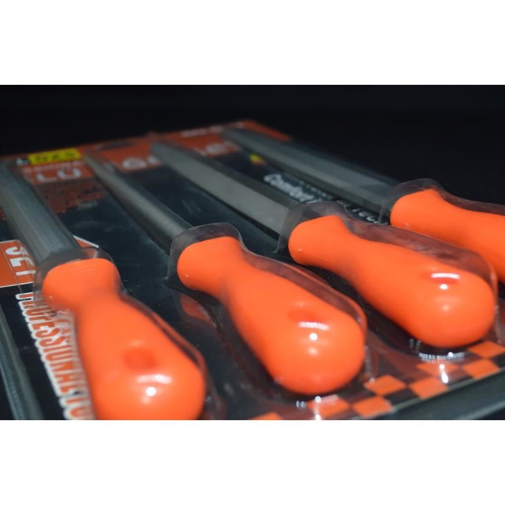 Real Özs 4lü Profesyonel 30cm Uzunluğunda Plastik Saplı Eğe Seti 1. Kalite 4 Farklı Eğe