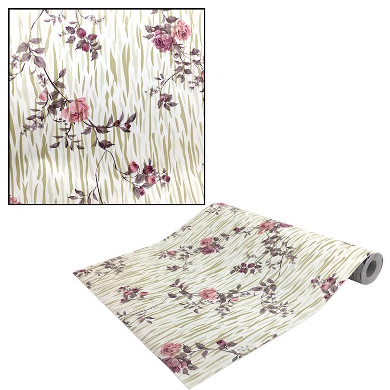 45x100 cm Gül Desenli Mobilya Dolap Kaplama PVC Folyo Kod-5637 Yapışkanlı Dekoratif Folyo