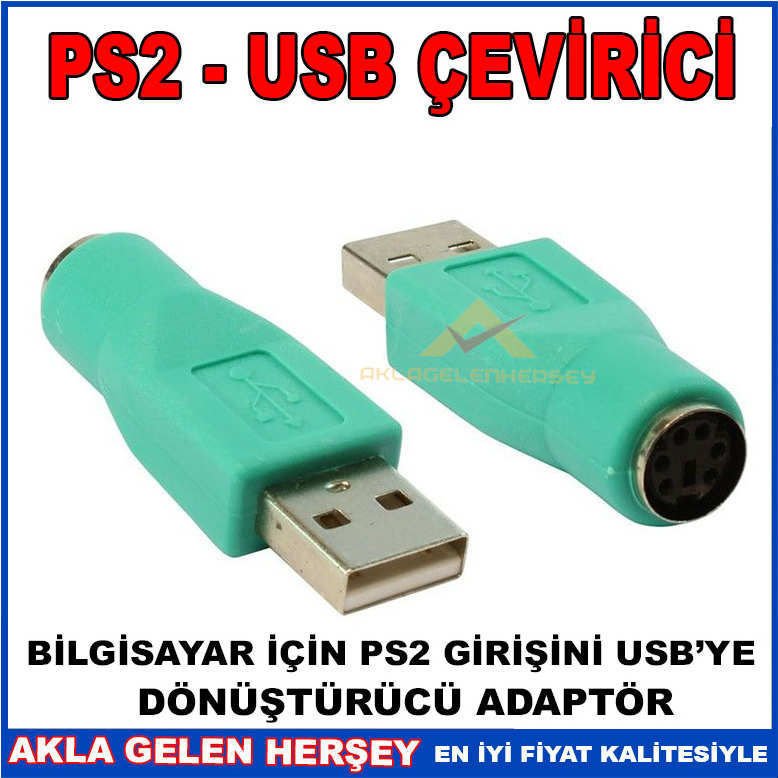 BİLGİSAYR İÇİN PS2 GİRİŞİ USB'YE ÇEVİREN ADAPTÖR