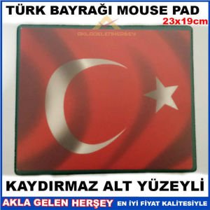 KAYMAZ ALT YÜZEYLİ TÜRK BAYRAĞI DESENLİ MOUSEPAD