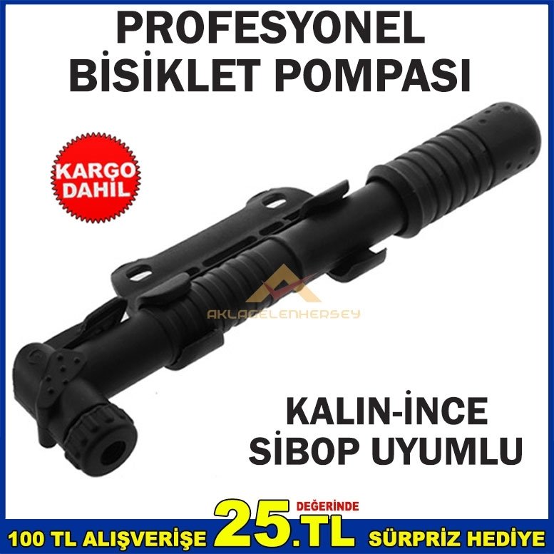 PROFESYONEL MANDALLI MİNİ BİSİKLET EL POMPASI