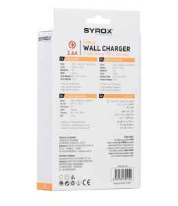 Syrox J48 Type-C Girişli 2.6A Hızlı Duvar Şarjı ve Type C Kablosu