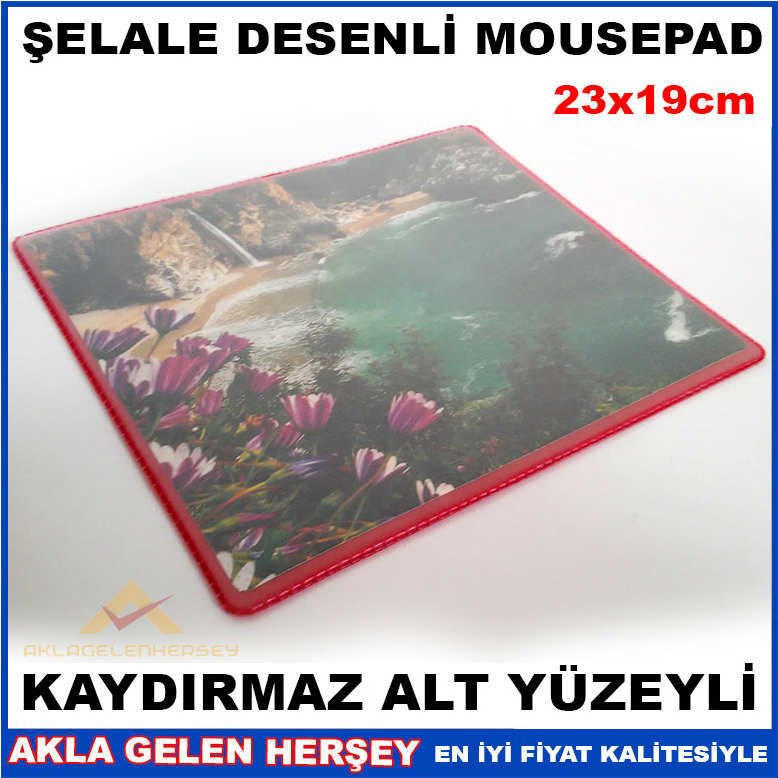 KAYMAZ ALT YÜZEYLİ ŞELALE DESENLİ MOUSE PAD