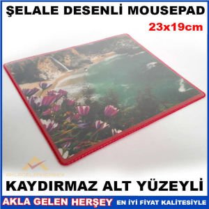 KAYMAZ ALT YÜZEYLİ ŞELALE DESENLİ MOUSE PAD