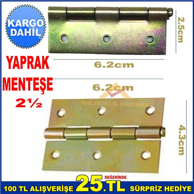 YAPRAK VE DÜZ MENTEŞE İKİ YAPRAKTAN OLUŞAN 2½ YAPRAK MENTEŞE -2