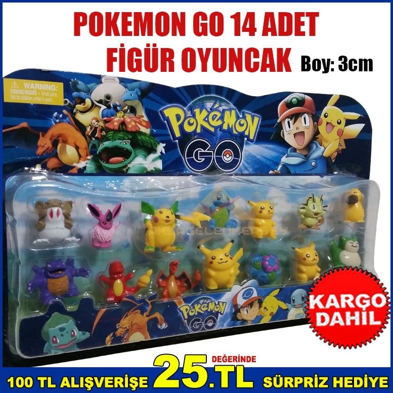 POKEMON GO 14 PARÇADAN OLUŞAN FİGÜR OYUNCAK SETİ