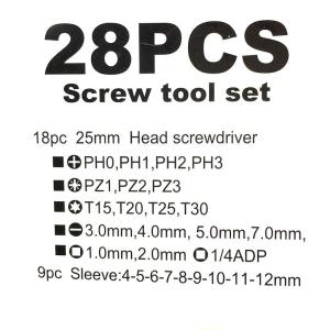 28 Parça Bit Uçlu Tornavida Lokma Seti Takımı T Alyan Tornavida Çok Amaçlı Tornavida Seti