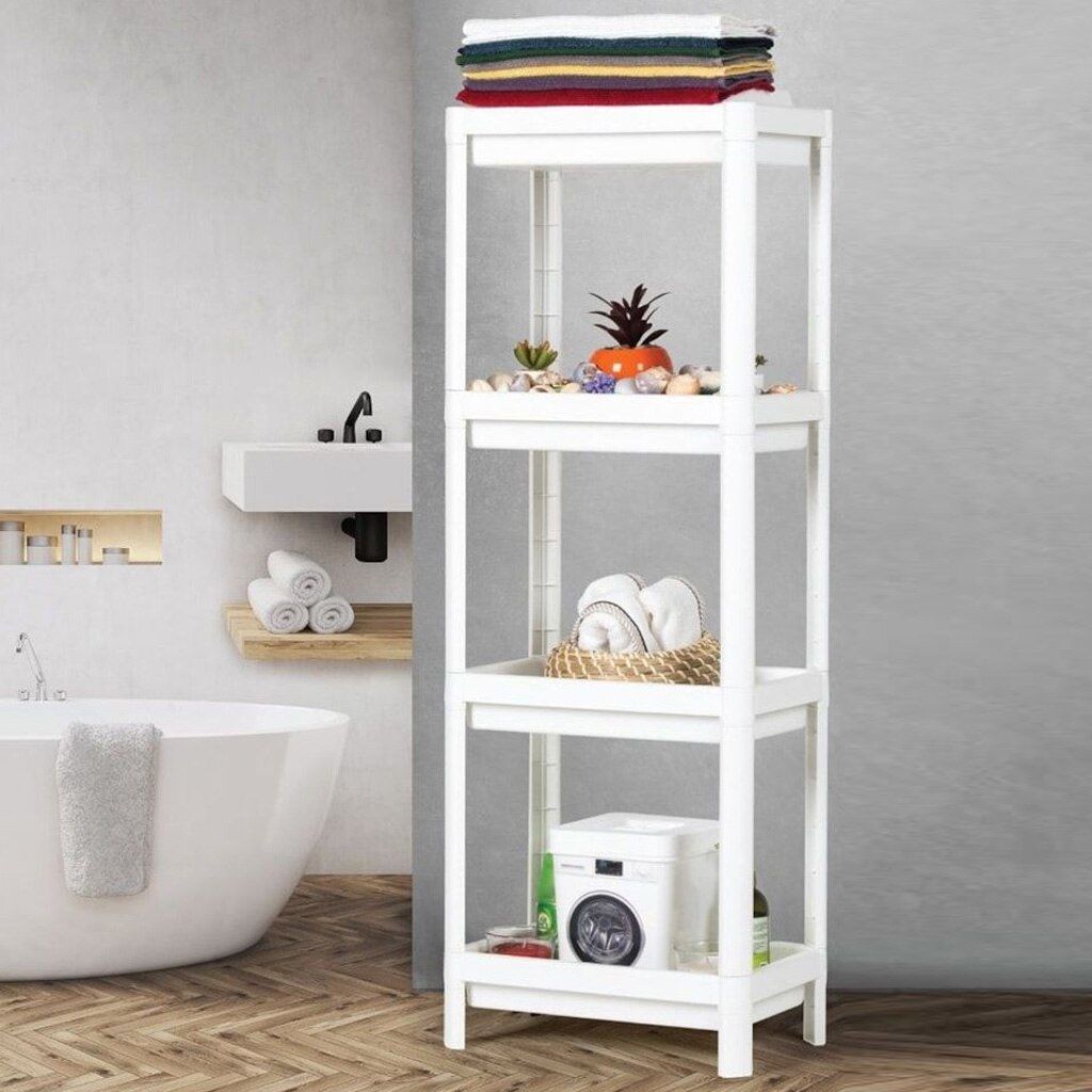 Dekoratif Demonte 4 Katlı Çok Amaçlı Banyo ve Mutfak Raf Ünitesi