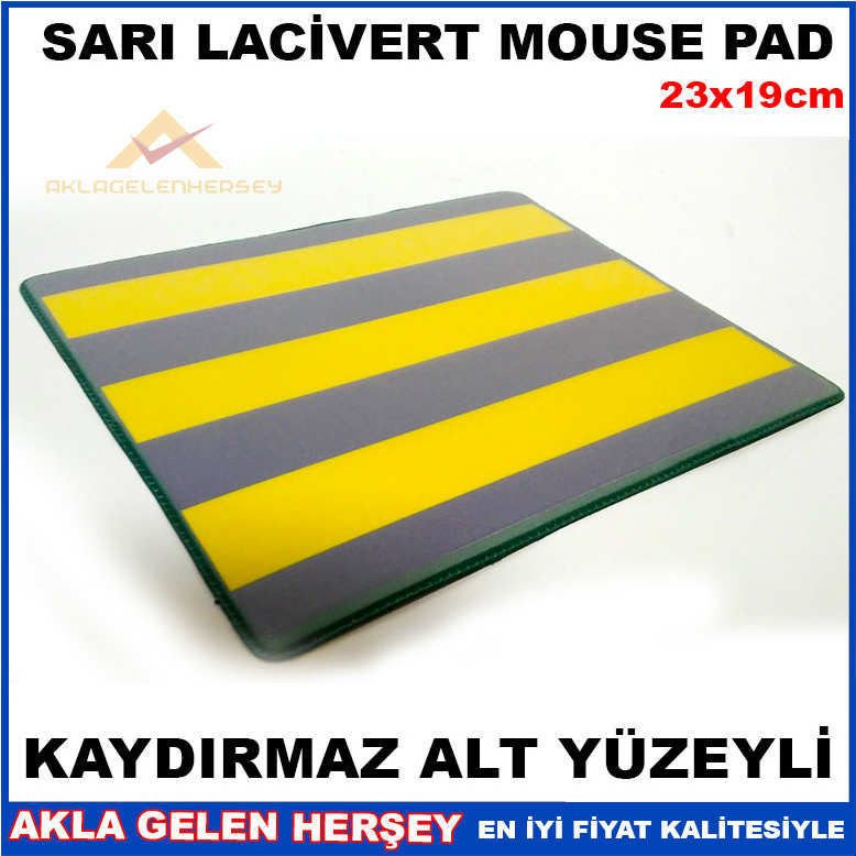 KAYMAZ ALT YÜZEY SARI LACİVERT DESENLİ MOUSEPAD