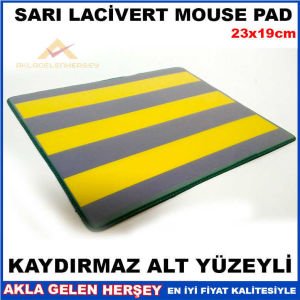 KAYMAZ ALT YÜZEY SARI LACİVERT DESENLİ MOUSEPAD