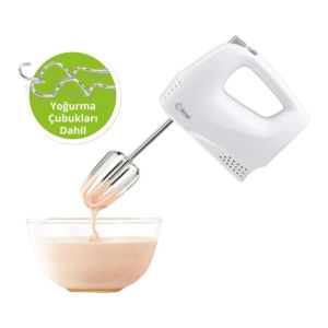 Kiwi Beyaz Renk 5 Hız Ayarlı Çıprma ve Yoğurma Başlıklı Mikser