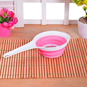 Kulplu Yuvarlak Süzgeç Katlanabilir Akordiyon Kap Asorti