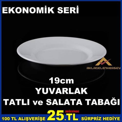 Ekonomik Beyaz Melamin 19cm Salata Tatlı Tabağı
